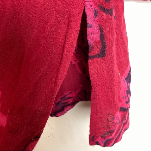 Soft Surroundings Asymmetrical Red Floral Print Tunic Top Size M - Picture 9 of 11
